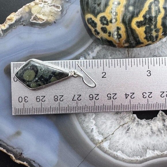 Sterling Silver Southwestern Style Kite Kambaba Jasper Dangle Earrings For Women - Picture 10 of 10